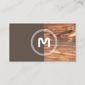 Eleganter, monogramm-Holz, zweifarbiger brauner Ti Visitenkarte (Vorderseite)