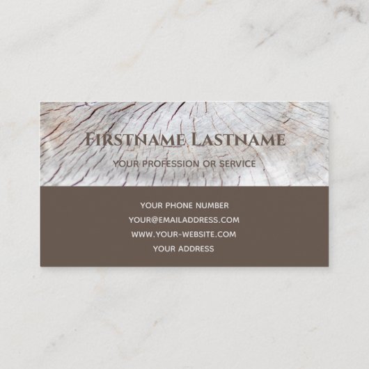 Eleganter, monogramm-Holz, zweifarbiger brauner Ti Visitenkarte (Rückseite)