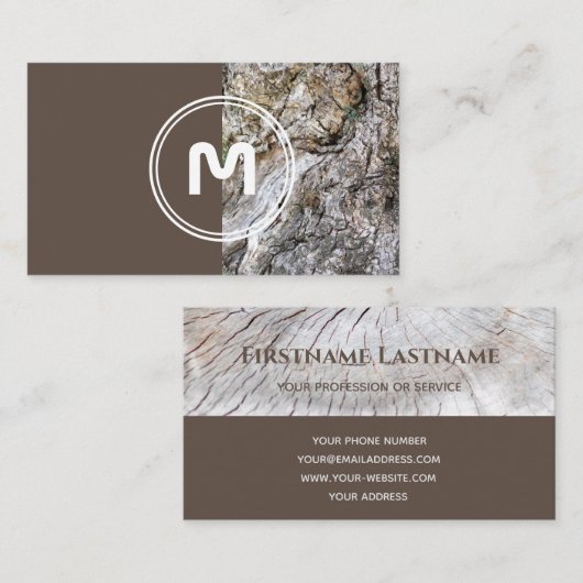 Eleganter, monogramm-Holz, zweifarbiger brauner Ti Visitenkarte (Vorne/Hinten)