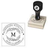 Eleganter Monogramm-Individuelle Name mit Liebe ha Gummistempel (Stempel)