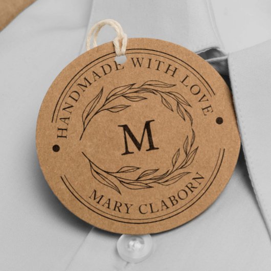 Eleganter Monogramm-Individuelle Name mit Liebe ha Gummistempel