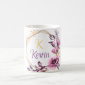Eleganter Monogramm-Individuelle Name mit zwei Ton Kaffeetasse (Mittel)