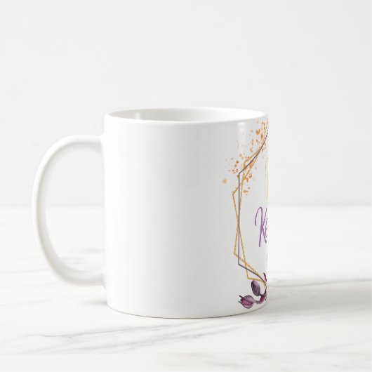Eleganter Monogramm-Individuelle Name mit zwei Ton Kaffeetasse (Links)