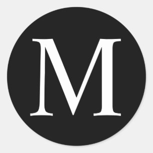 Eleganter Monogramm Klassischer Rundaufkleber Runder Aufkleber