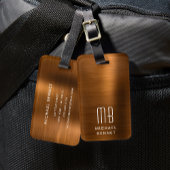 Eleganter Monogramm-Kupfer Gepäckanhänger