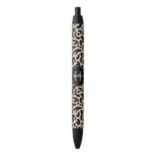 Eleganter Monogramm-Leopardenprint Kugelschreiber