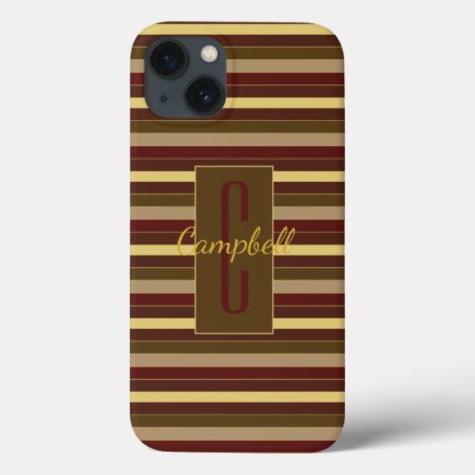 ELEGANTER MONOGRAMM MASKULINE HORIZONTALER BROWSTR Case-Mate iPhone HÜLLE (Rückseite)