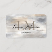 Eleganter Monogramm Metallischer QR-Code Visitenkarte (Vorderseite)