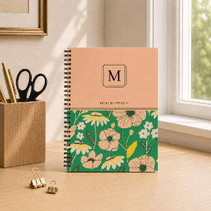 Eleganter Monogramm-Muster Personalisierter Name Notizblock