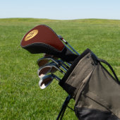 Eleganter Monogramm Name Red Leather & Gold Golf Headcover (In SItu)
