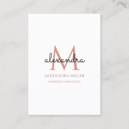 Eleganter Monogramm Name Rosa Rosa Schwarz Visitenkarte