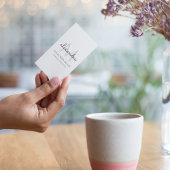 Eleganter Monogramm Name Schwarz und Weiß Visitenkarte