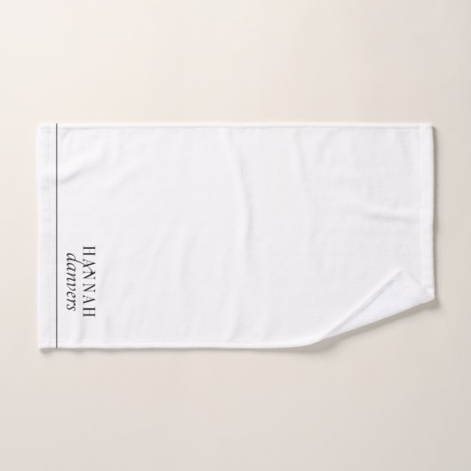 Eleganter Monogramm Name weiß Badhandtuch Set (Handtuch)