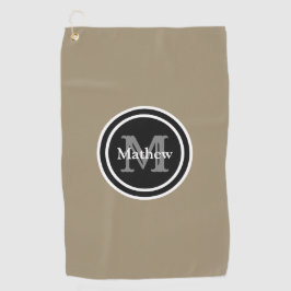 Eleganter Monogramm-Namen-Männer Browns schwarzer Golfhandtuch