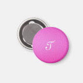 Eleganter Monogramm-Rosa-Glitzer Magnet (Vorderseite/Rückseite)