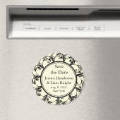 Eleganter Monogramm Save-the-Date-Magnet in cremew Magnet (In Situ (Geschirrspüler))