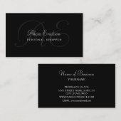 Eleganter Monogramm Schlicht Schwarz-Weiß-Name Visitenkarte (Vorne/Hinten)
