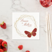 Eleganter Monogramm-Schmetterling-Hochzeit Serviette (Beispiel)