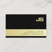 Eleganter Monogramm-Schwarz-Goldentwurfs-modischer Visitenkarte (Rückseite)