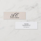 Eleganter Monogramm-Skript zeitgenössischer Hinter Mini Visitenkarte (Vorne/Hinten)