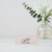 Eleganter Monogramm-Skript zeitgenössischer Hinter Mini Visitenkarte (Stehend Vorderseite)