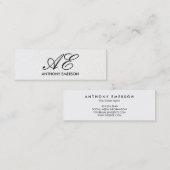 Eleganter Monogramm-Skript zeitgenössischer Hinter Mini Visitenkarte (Vorne/Hinten)
