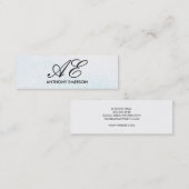 Eleganter Monogramm-Skript zeitgenössischer Hinter Mini Visitenkarte (Vorne/Hinten)