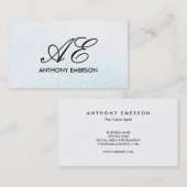 Eleganter Monogramm-Skript zeitgenössischer Hinter Visitenkarte (Vorne/Hinten)