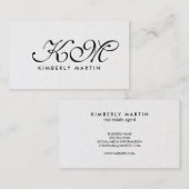 Eleganter Monogramm-Skript zeitgenössischer Hinter Visitenkarte (Vorne/Hinten)