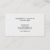 Eleganter Monogramm-Skript zeitgenössischer Hinter Visitenkarte (Rückseite)