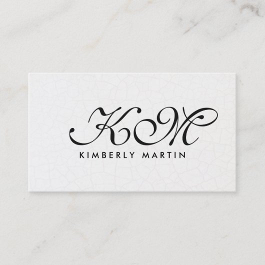 Eleganter Monogramm-Skript zeitgenössischer Hinter Visitenkarte (Vorderseite)