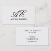 Eleganter Monogramm-Skript zeitgenössischer Hinter Visitenkarte (Vorne/Hinten)
