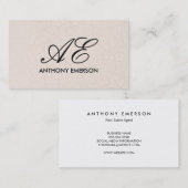 Eleganter Monogramm-Skript zeitgenössischer Hinter Visitenkarte (Vorne/Hinten)