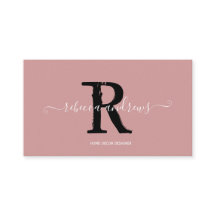 Eleganter Monogramm-Skriptname Initial Dusty Pink