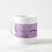 Eleganter Monogramm Typografie-Glitzer-Effekt Kaffeetasse (Vorderseite Links)