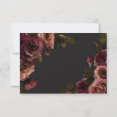 Eleganter Moody Mutes Rost & Burgund Floral QR Cod RSVP Karte (Rückseite)