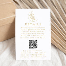Eleganter Moon Gold Wedding Details QR Code