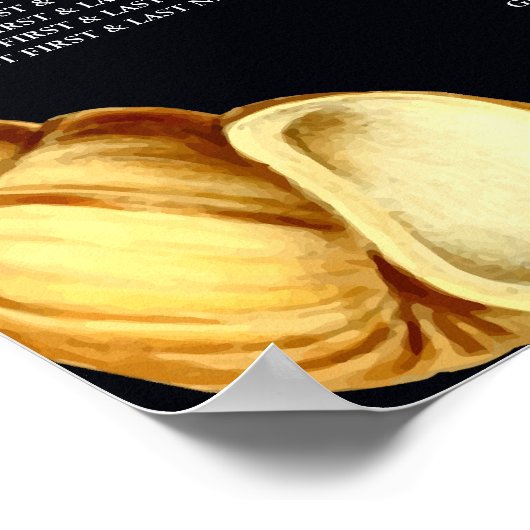 Eleganter Moonlit Beach Hochzeitsplan Poster (Ecke)