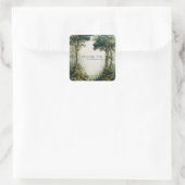 Eleganter Moosiger Wald Alter Baum Rustikal Quadratischer Aufkleber (Tasche)