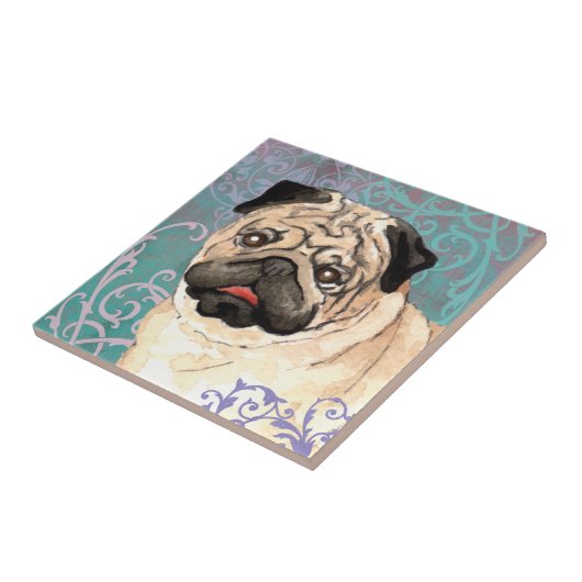 Eleganter Mops Fliese (Seite)