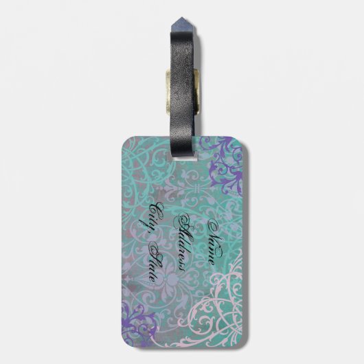 Eleganter Mops Gepäckanhänger (Rückseite vertikal)