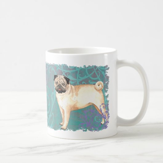 Eleganter Mops Kaffeetasse (Rechts)