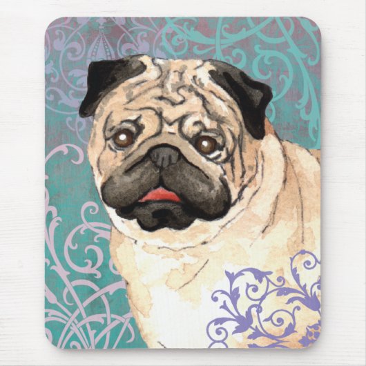 Eleganter Mops Mousepad (Vorne)