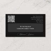Eleganter motivierend Kurskalligraphie QR-Code Visitenkarte (Rückseite)