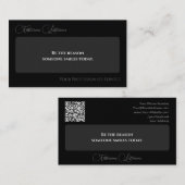 Eleganter motivierend Kurskalligraphie QR-Code Visitenkarte (Vorne/Hinten)