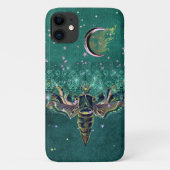 Eleganter Mottenmond Smaragdgrün Case-Mate iPhone Hülle (Rückseite)