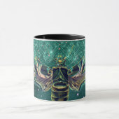 Eleganter Mottenmond smaragdgrüne Nacht Tasse (Zentrum)