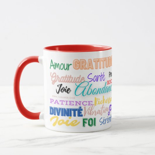 Eleganter Mug "Liebe - Reichtum - Erfolg" Tasse (Links)