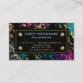 Eleganter Multi-Colors & Gold Galaxy-Marmor Visitenkarte (Rückseite)