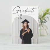 Eleganter Multi-Foto Collage Abschluss Einladung (Stehend Vorderseite)